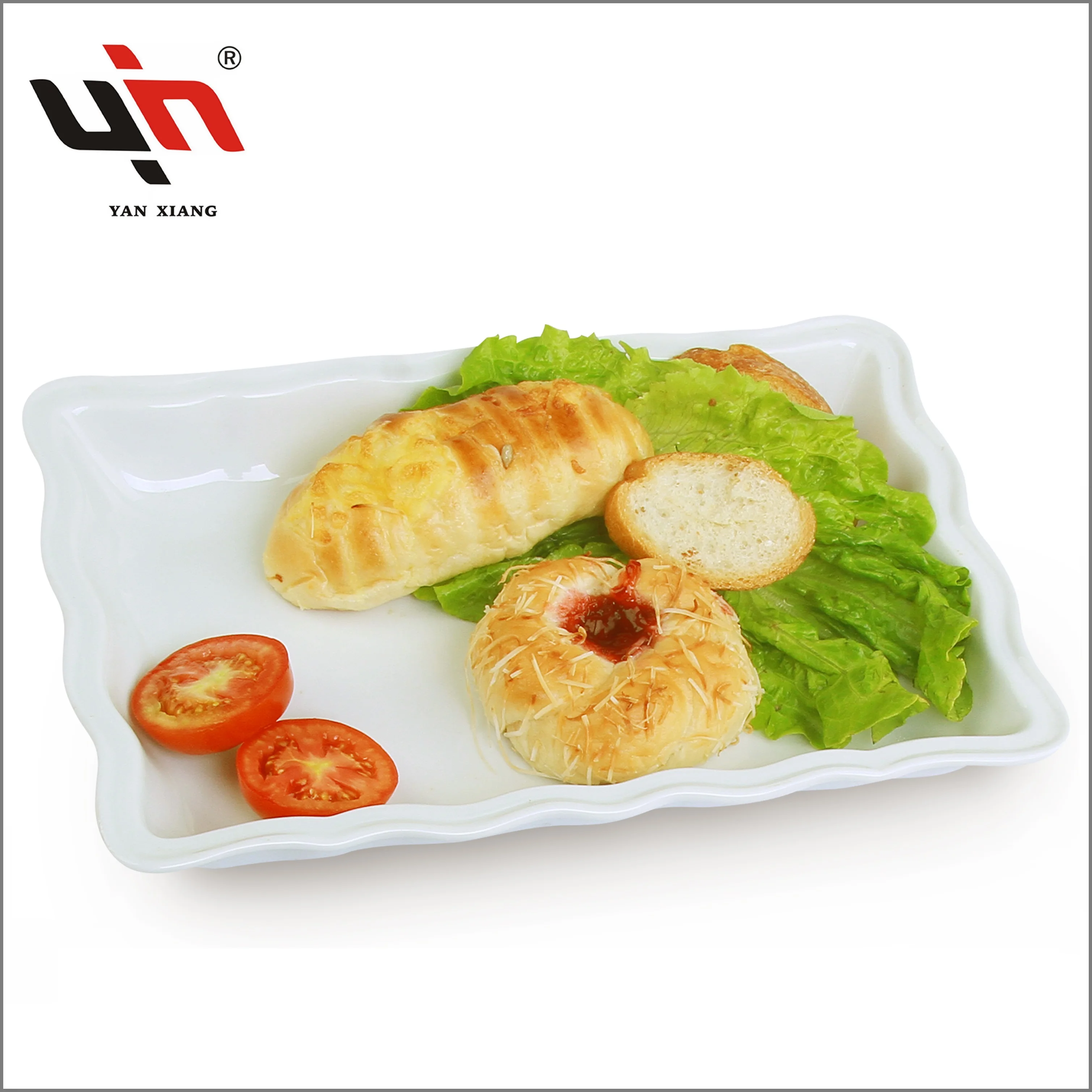 Factory Direct Porcelain Dinner Plates 16 Inch Deep Rectangular Ceramic Plate Manufacturer for Restaurant Hotel