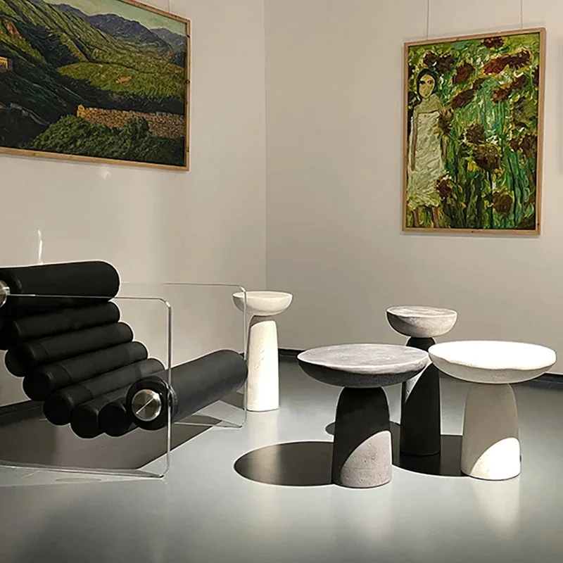 HZX Modern Style Polished Beige Travertine Coffee Table Set Hotel Living Room Floor Decoration Natural Techniques Marble Product