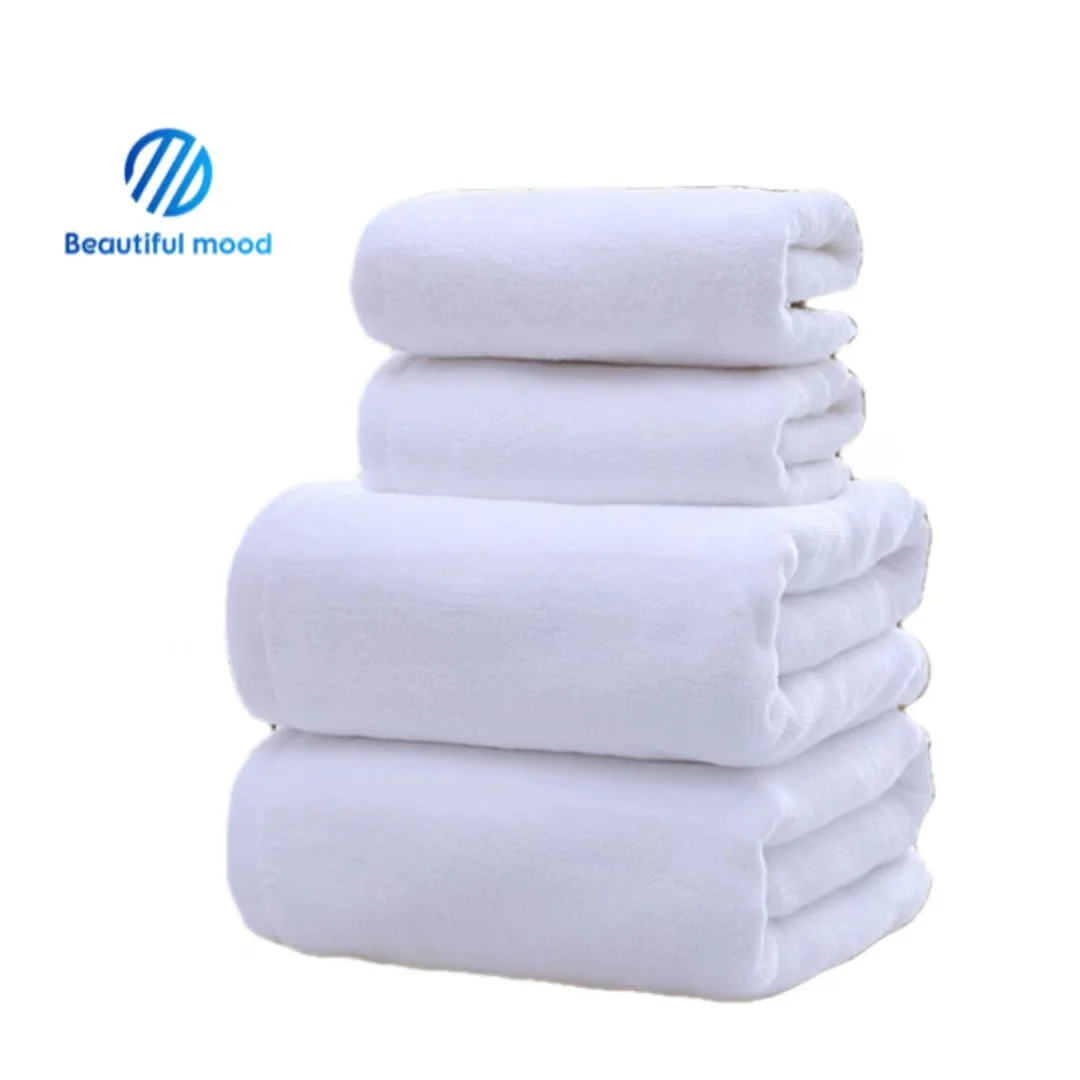 Wholesale custom logo cheap soft skin star hotel 100% cotton towel set