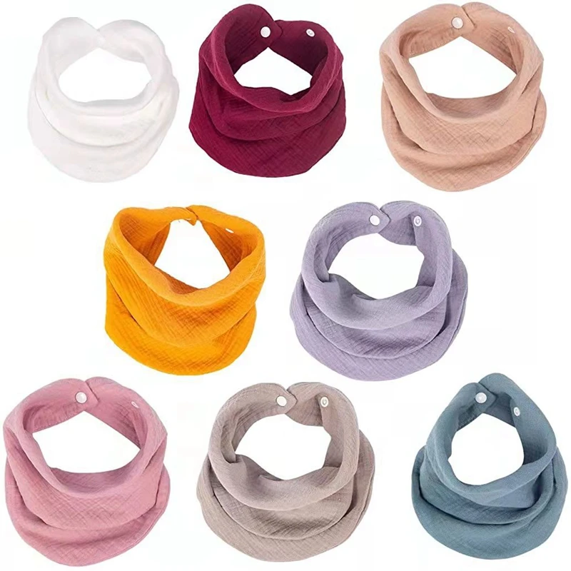 Gauze Saliva Towel Infant Cotton Solid color Apron Burp Kids Bib Baby Bibs 6 Layers Pure Cotton Feeding Baby Bibs
