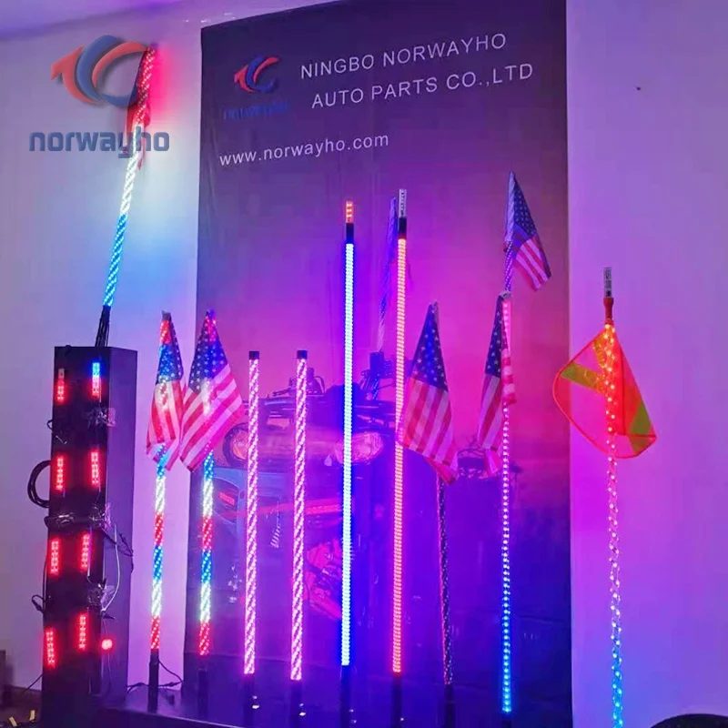 Super Bright 4FT 1.2meter 300 LEDs LED Whip Quick Release Mount LED Flag Pole