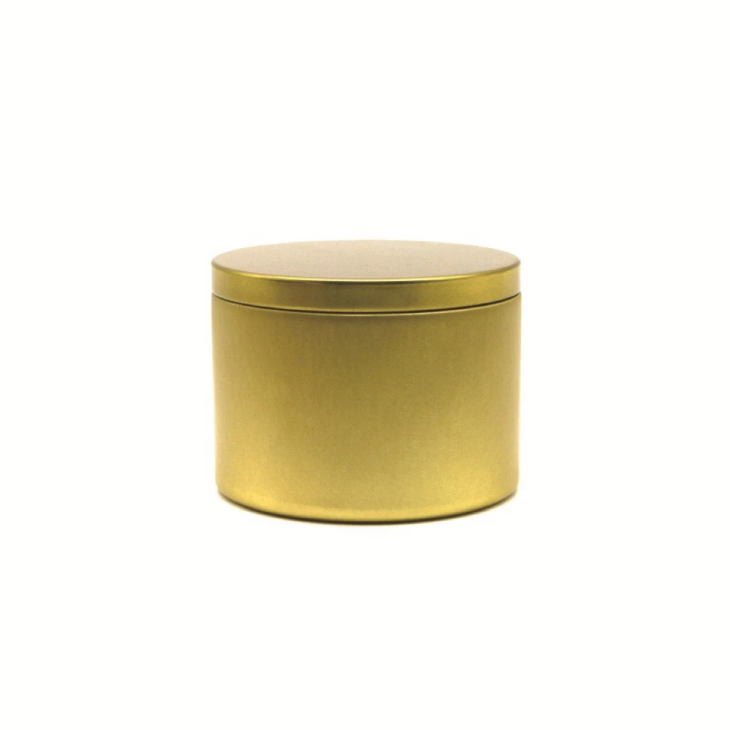 Wholesale Bronze Gold Color Seamless Empty Metal Box 8oz Candle Tin Containers