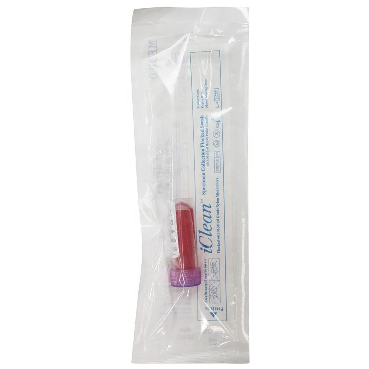 Disposable transport pcr swab test sampling tube, collection test sterile vtm sampling tube with throat swab