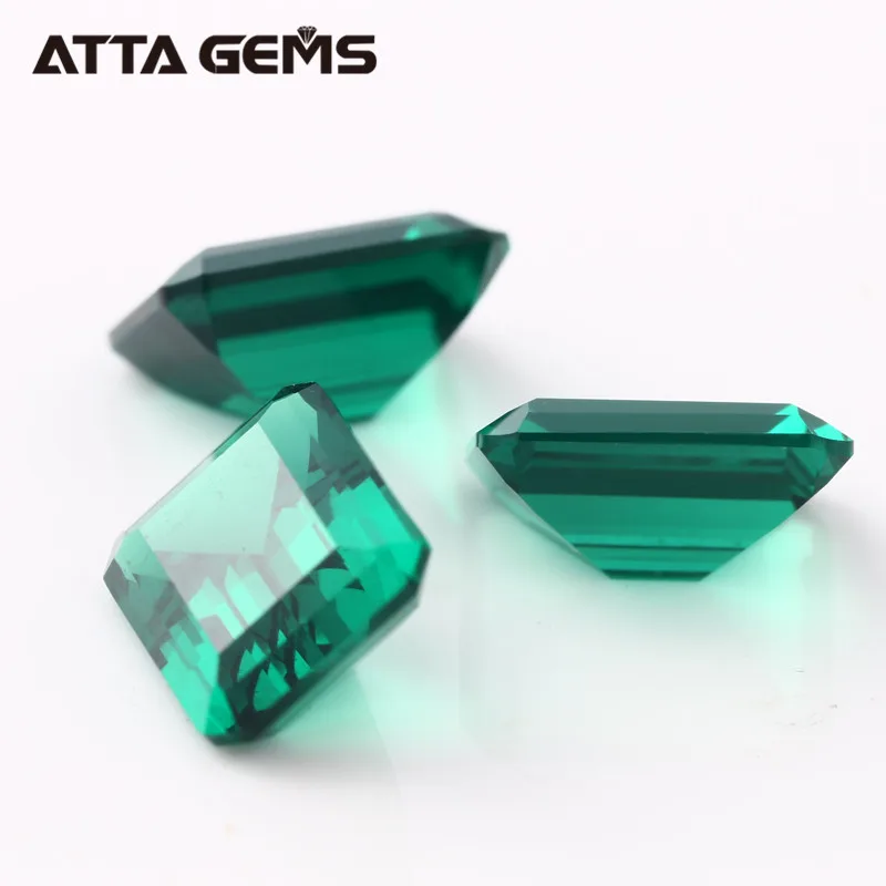 Synthetic Octagon Shape 9x7mm 1 Carat Emerald Cut Created Green Nano Spinel