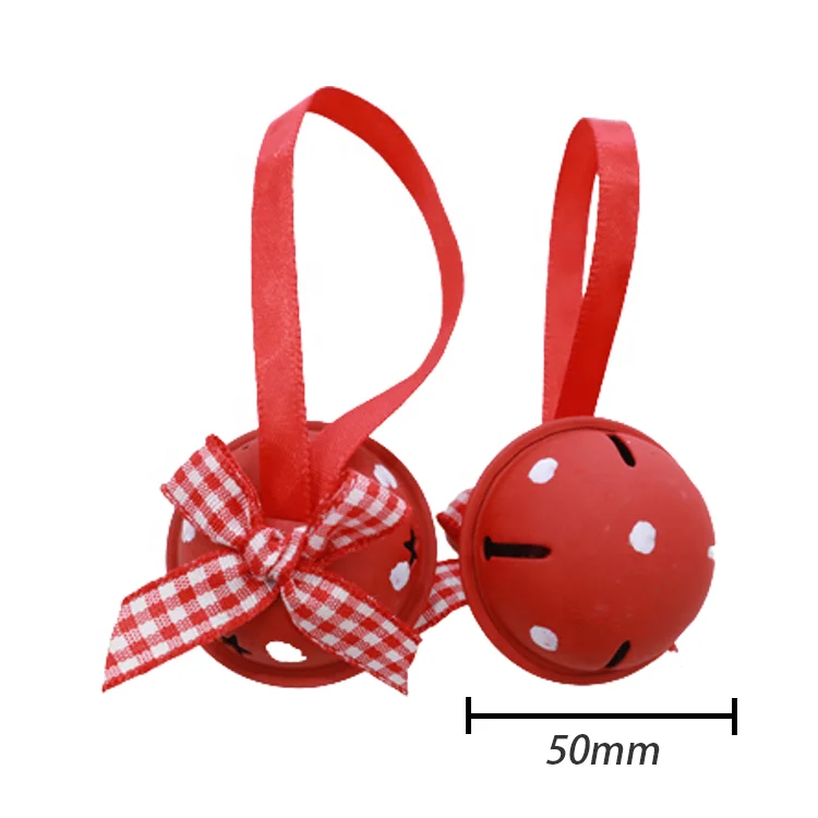 Bestseller High Quality 50mm Brass Christmas Bell Red & Gold Iacquered Stainless DIY Accessories for Tree & Outdoor Pet Gifts