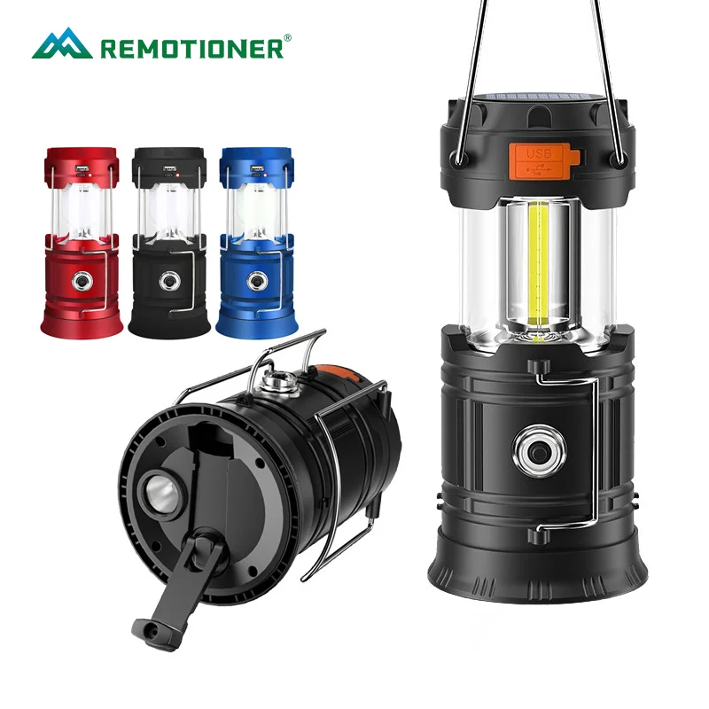 Portable Ultra Bright LED Torch Large Capacity Hand Crank Solar Camping Lantern Emergency Hanging Lights
