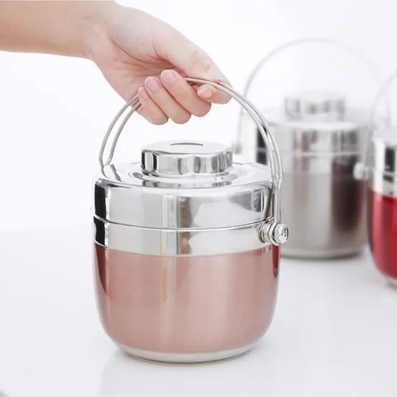 Wholesale custom eco friendly metal food container 1.2L lunch box bento vacuum insulated 201stainless steel lunch box