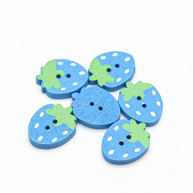 Colorful  painted wooden buttons children cartoon cute clothes DIY handmade buttons