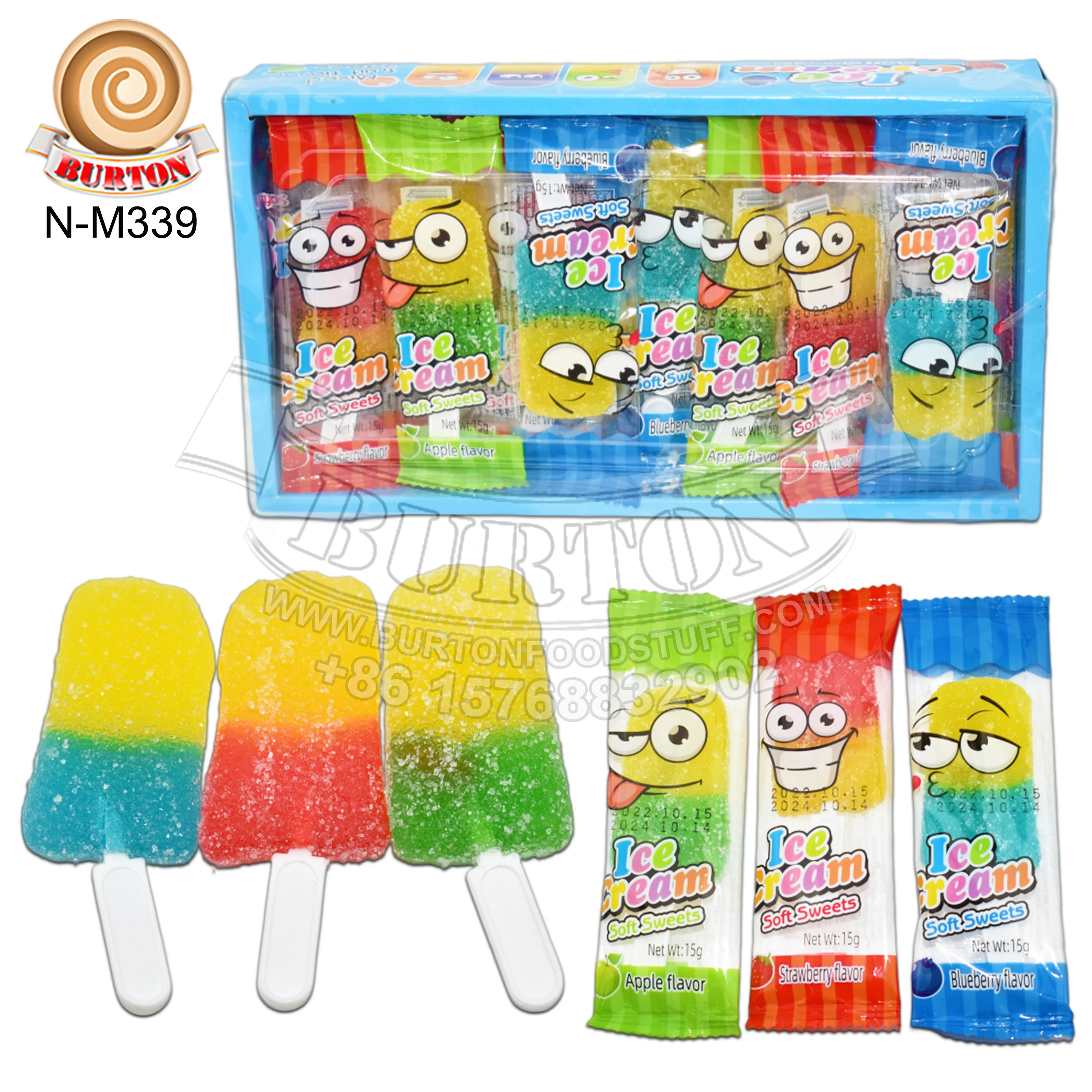 Красочное мороженое Сладкая палочка мягкие конфеты фруктовый вкус палочки формы мягкие конфеты