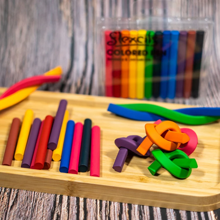 Promotional 12colors soft unbreakable 6 colors Random combination kids