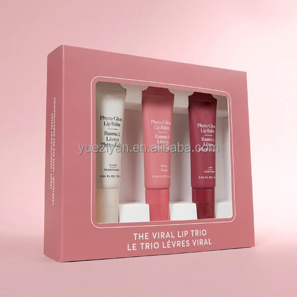 Custom Logo Vegan Lip Care Kit Natural Organic Nourishing Moisturizing Butter Tinted Lip Balm Set