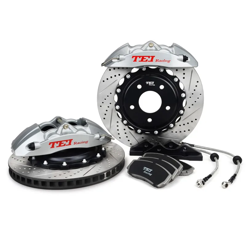 Front Big Brake Kit 4 Pot pistons Caliper with 355x28mm Vented Rotor 4-piston Brake Caliper Kit For RAV4 2013-2019 18inch Wheel