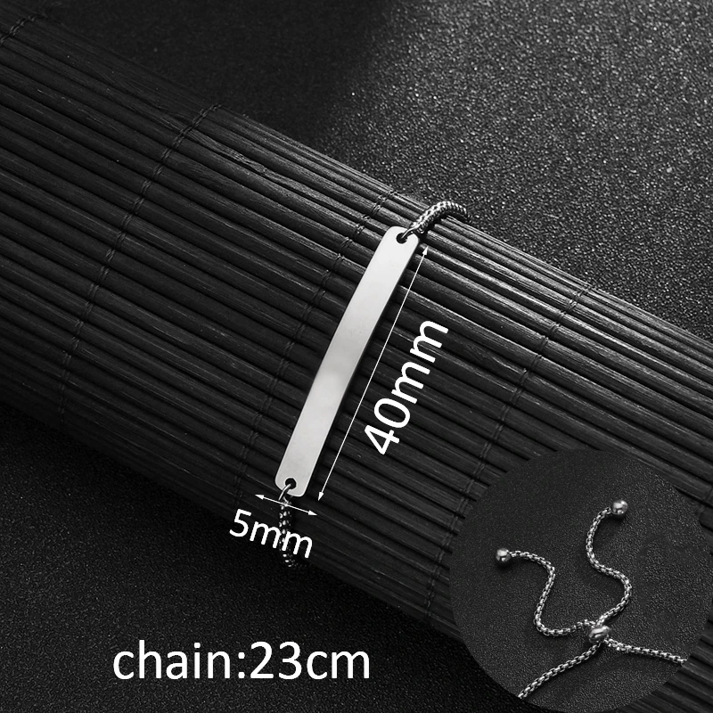 Customize Engrave Name Letter Bracelets For Men Women Stainless Steel Custom Punk Jewelry