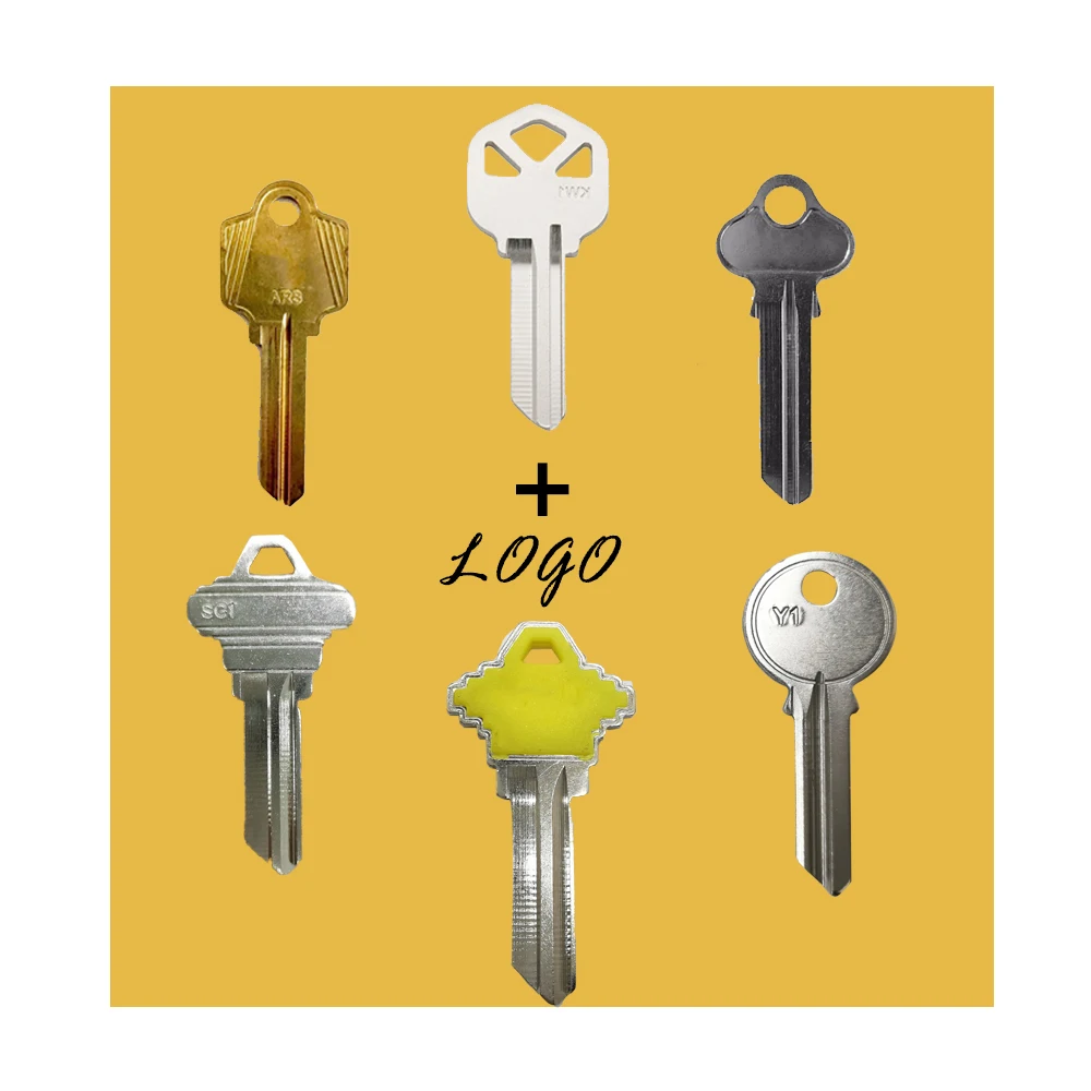 Factory Price Brass Nickel Iron Steel Key Blanks Logo Customize Service Fit Schlage Kwiset Yale Door Lock Keyway