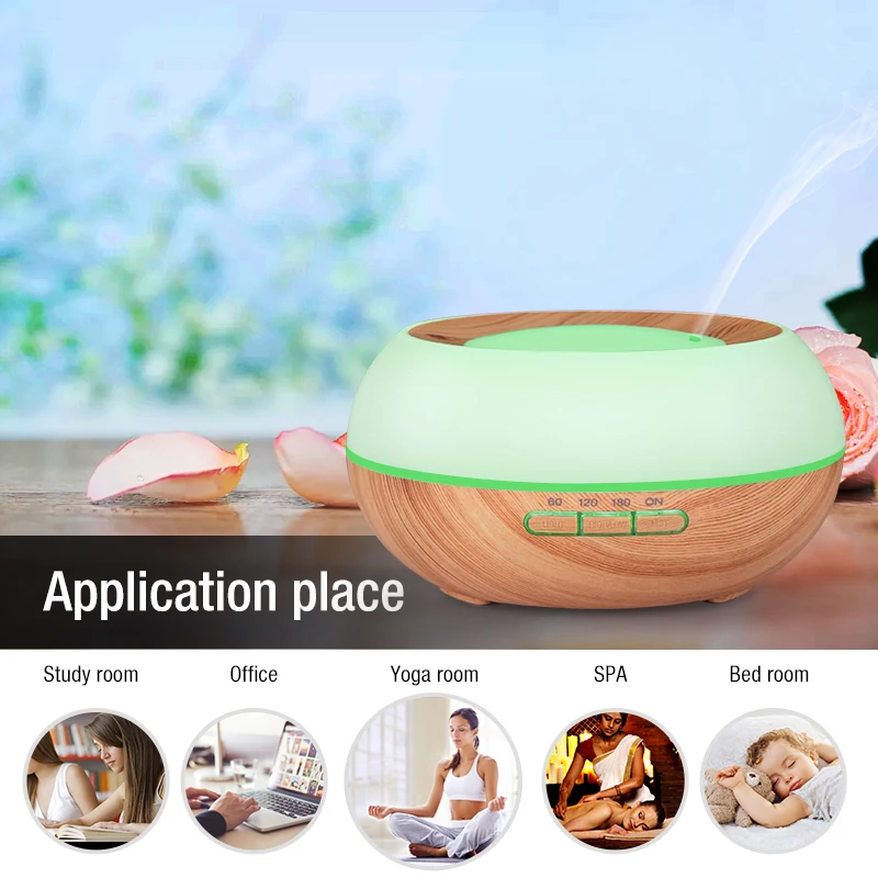 300ML Wood Ultrasonic Aroma Diffuser Humidifier Wood Essential Oil Diffuser Aromatherapy Diffuser