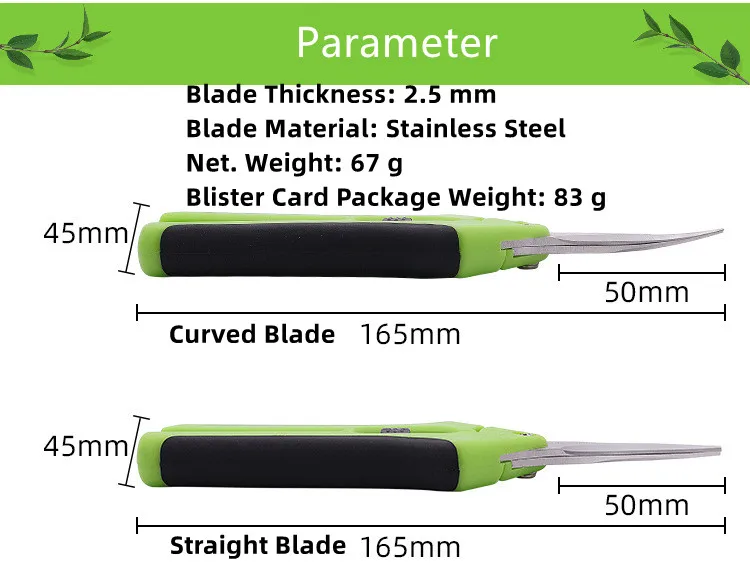 Needle Nose Curved Blade Gardening Scissors Micro Hand Secateurs Pruning Shears Pruners