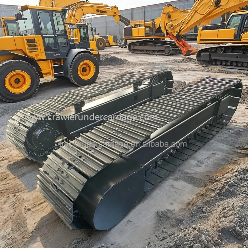 8 tons Steel Tracked Undercarriage with hydraulic Eaton motor driver for  excavator mobile crusher drilling rig