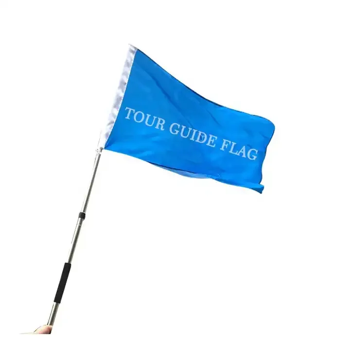 2024 High Quality 100D Polyester 30x45cm 60x90cm Sublimation Custom Tour Guide Your Own Flag with Telescopic Pole
