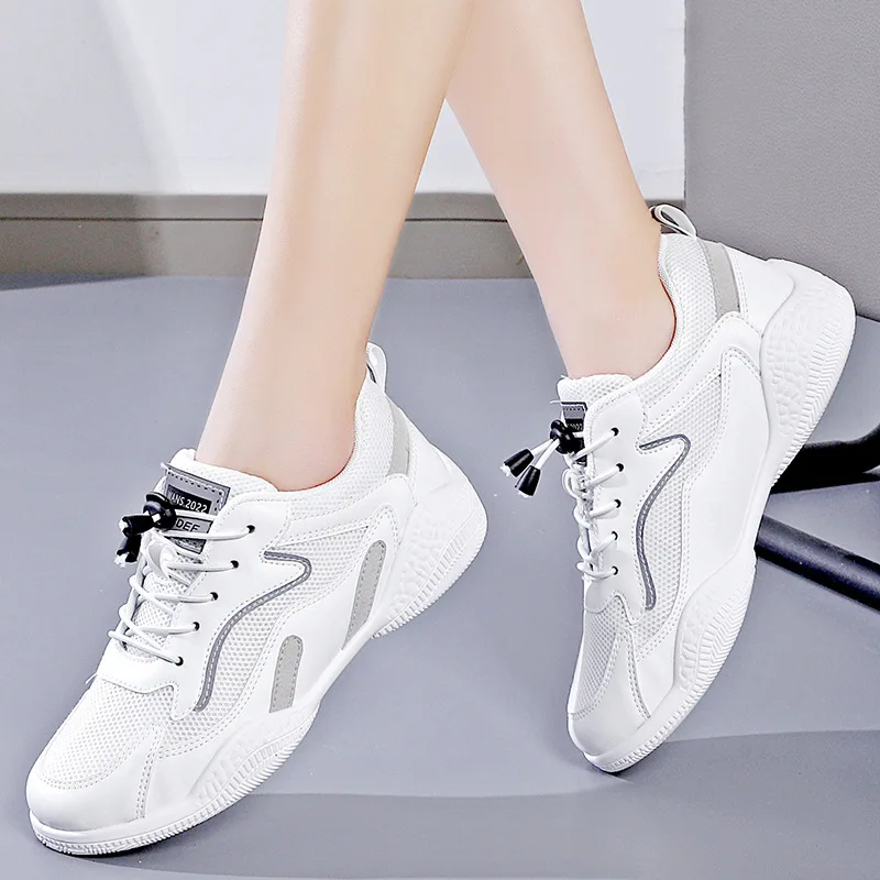 Women New Hotsale Basketball Sport Casual Shoes Minimalist Solid Color Mesh Walking Running Sneakers for Girls Ladies