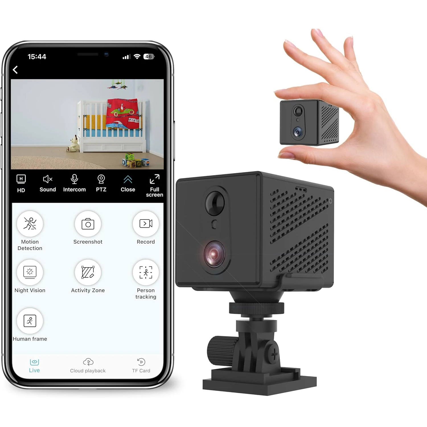 AI Motion Activated WiFi Camera 1080P Night Vision Security Wireless CCTV Camera PIR Rechargeable