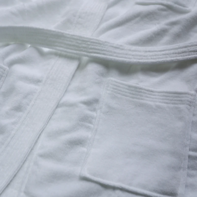 CFL manufacturers hot products oem logo outside 100% cotton soft white hotel kimono bathrobe for african spa