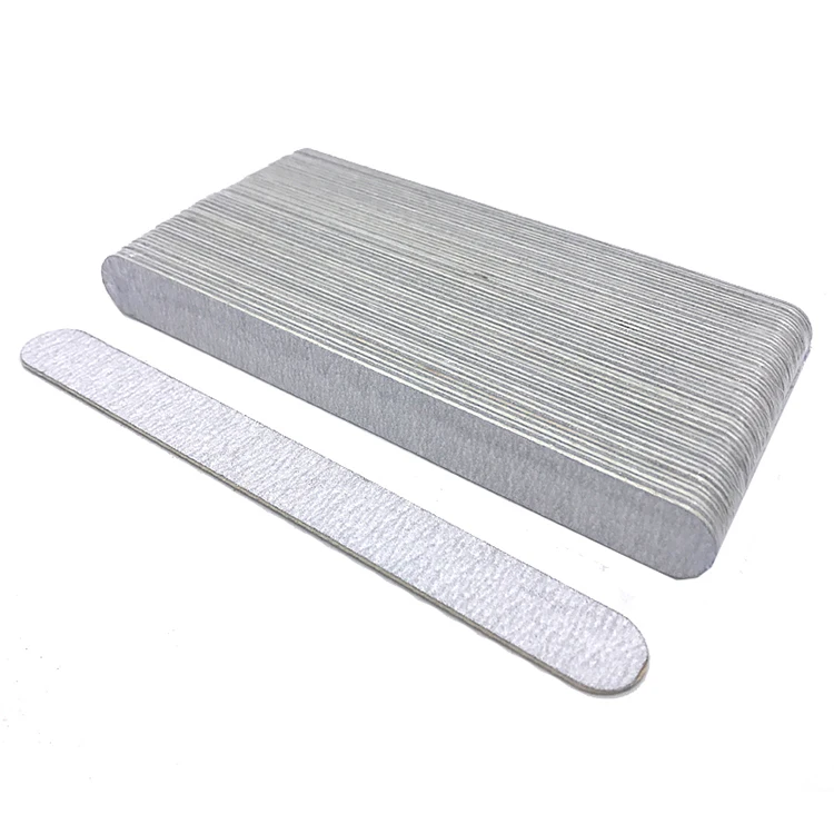 Custom nail file wholesale wooden nail files 100 180 240 grit Grey limes with private label nail art tool for salon use