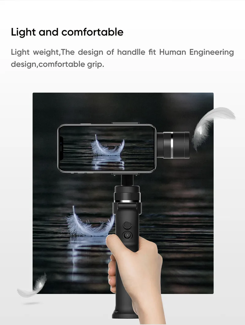 
Factory Wholesale Best price 3 axis handheld gimbal stabilizer with CE FCC ROHS Mobile Phone Gimbal Stabilizer 