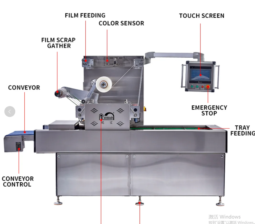 MAP 580 modified atmosphere packaging machine food tray sealing machine for chicken meat fish ready meal vegetables durian