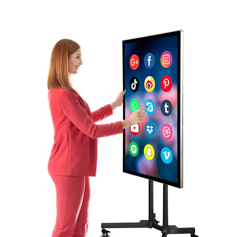 32 43 50 55 65 inch Facebook fan interactive wireless big screen video streaming stand live broadcast equipment