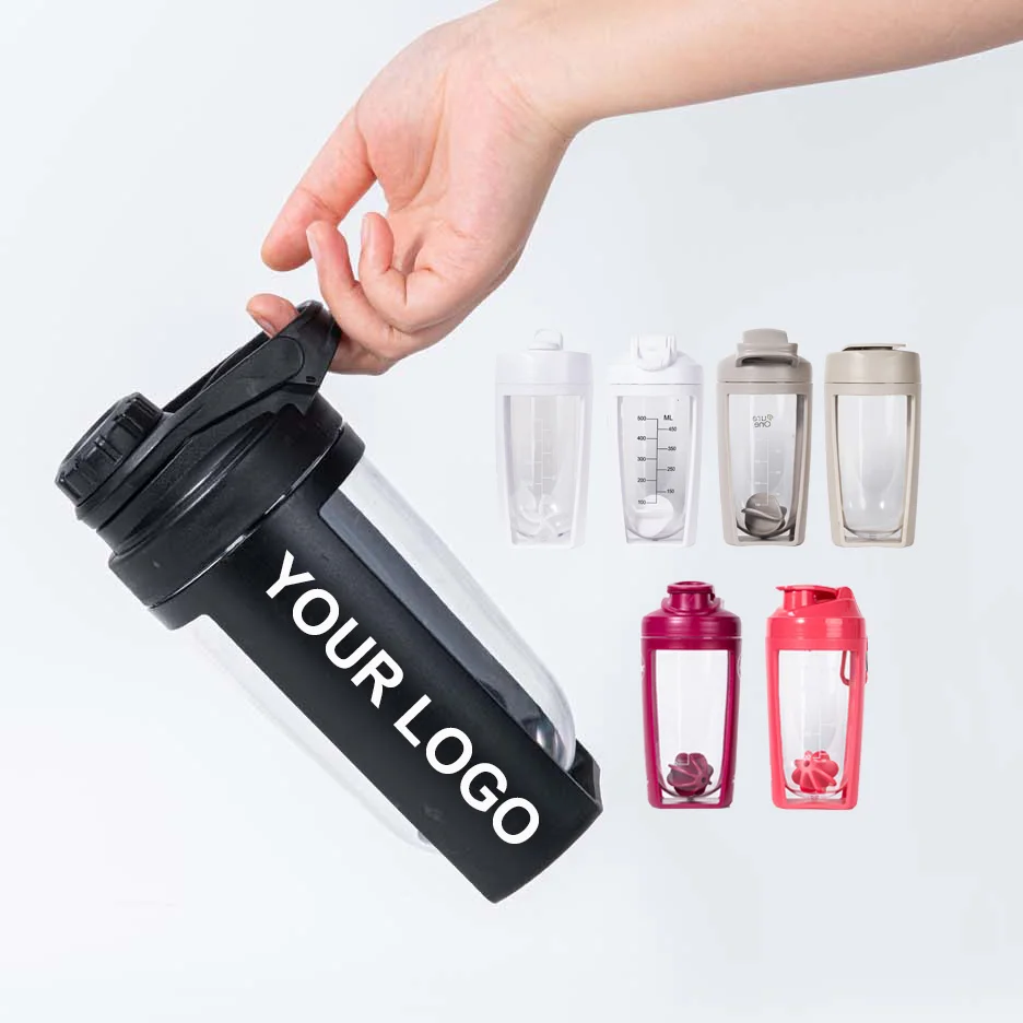 PET Custom Logo plastic 650ML Sports Fitness Mix Drinks Cup Protein Mixer Water Shaker Bottle for Gym