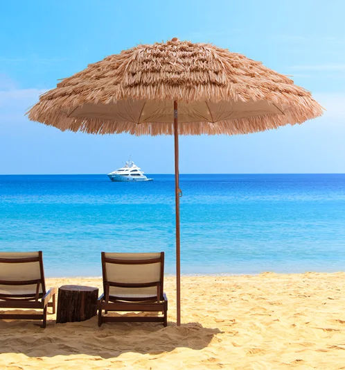 Grass umbrella outdoor sunshade scenic camping beach umbrella terrace garden center post sun umbrella