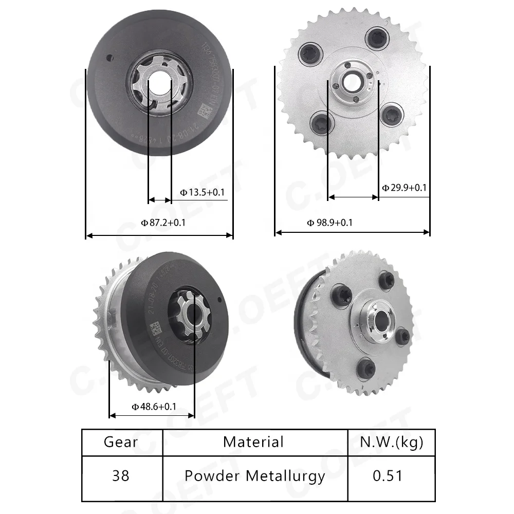 11367583207 Intake Exhaust VVT Actuator Cam Phaser Camshaft Adjuster for BMW N52