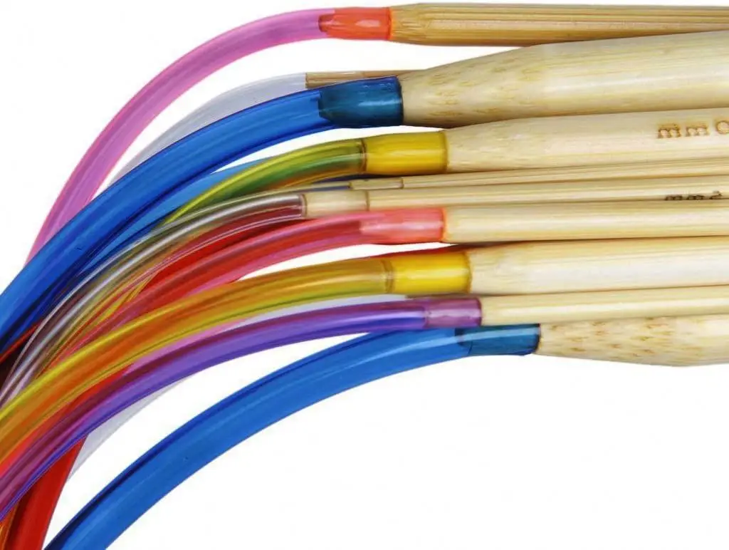 18 Pairs  Circular Knitting Needles 80CM Long Colorful Plastic And Bamboo Circular Knitting Needle Set