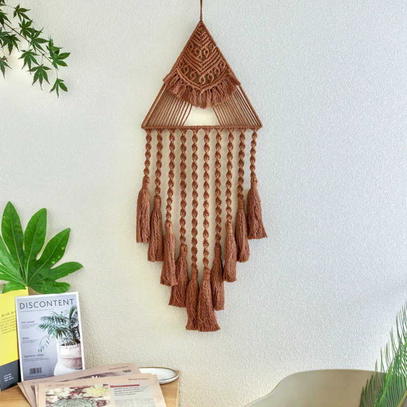 Baby Room Triangle Frame Bohemian Macrame Wall Hanging Handmade Home Decor Dream Catcher