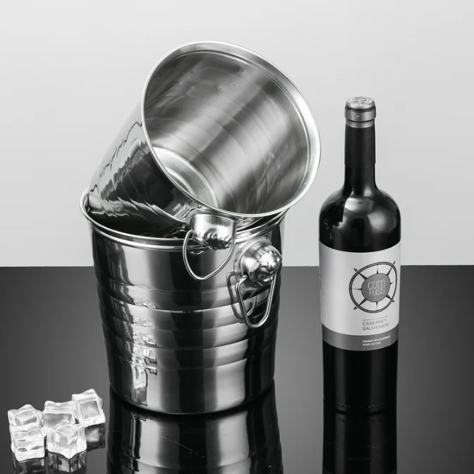 Red Barrel Bar Ktv Beer Barrel Preservation Of Ice Bucket Steller Non-magnetic Stainless Steel Ice Bucket Champagne Bu