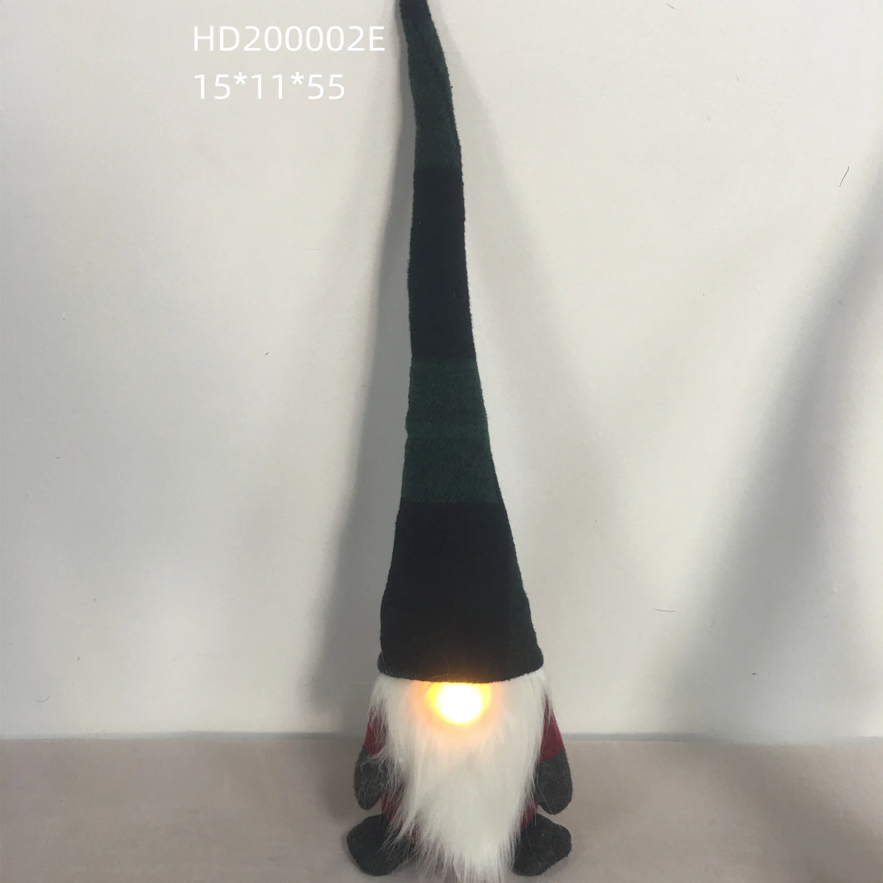 Christmas Decorate Popular Buffalo Plaid Gnome Faceless Doll led light Ornaments Handmade Swedish led light Gnome