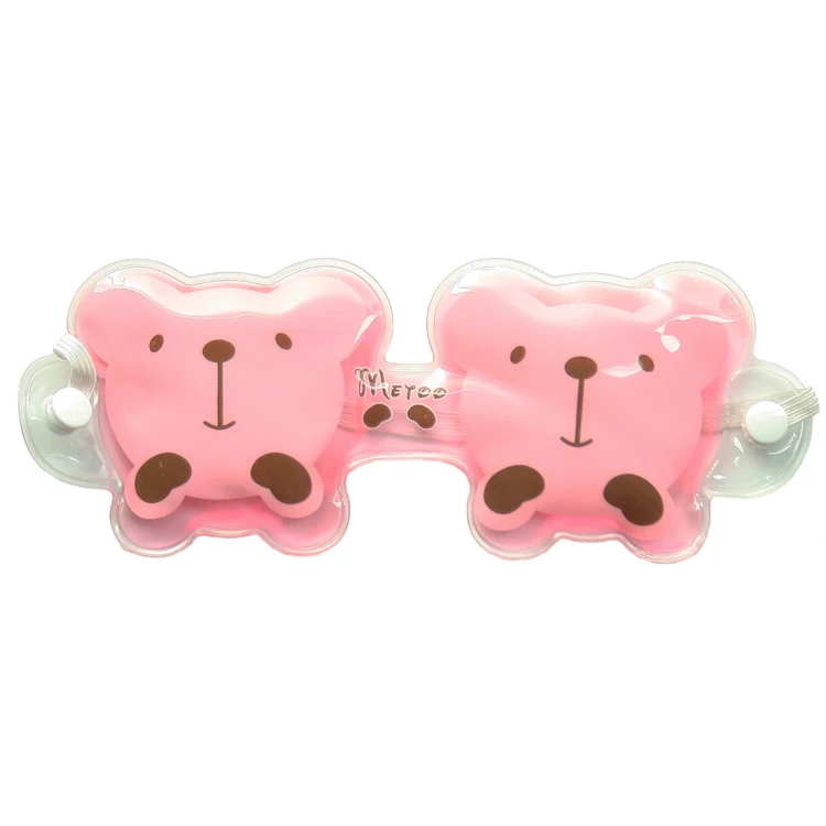 
2021 Food Grade PVC Hot And Cold Gel Bear Design Plush Hot And Cold Eye Mask Gel Bead Cooling Pack Eye Mask Hot Cold 