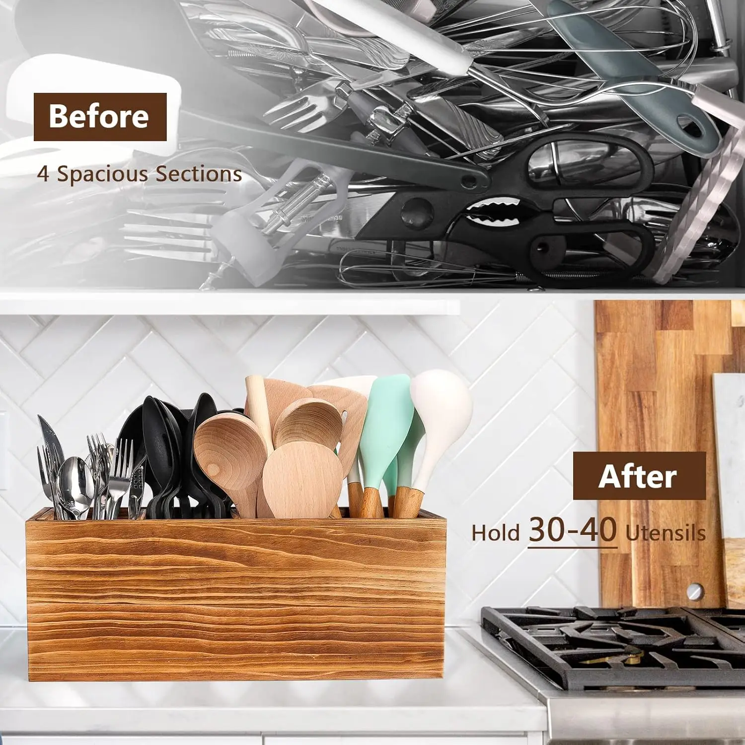 Custom wholesale rustic vintage color farmhouse kitchen countertop wooden storage box