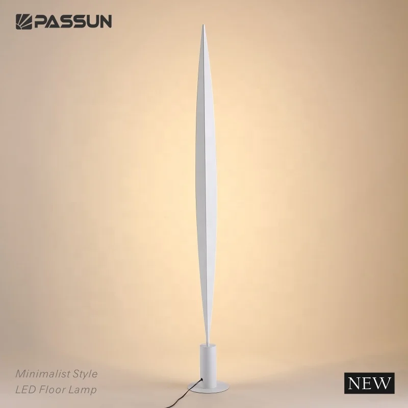 Minimalist long leaf shaped SMD 18w indoor decoration LED floor standing lamp