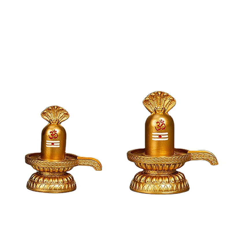 Hindu Temple For Home Indian  Shiva Linga With Five Hooded Snake Sculptures Figurine