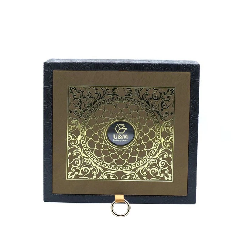 Classical Luxury Custom Black Set Leather Jewelry Perfume Gift packaging Box For cosmetics And Gift storage