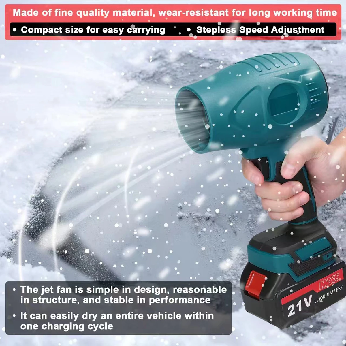 Brushless 2000W Electric Turb Blowers Jet Fan 200M/S Violet Car Dryer Handheld Dust Blowing Tool Leaf Blower Snow Blower