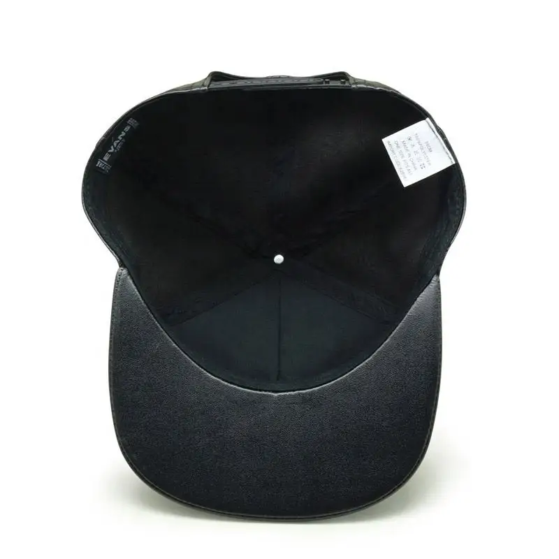 Custom Patch Cap Hat PU Leather Snapback 5 Panel Caps