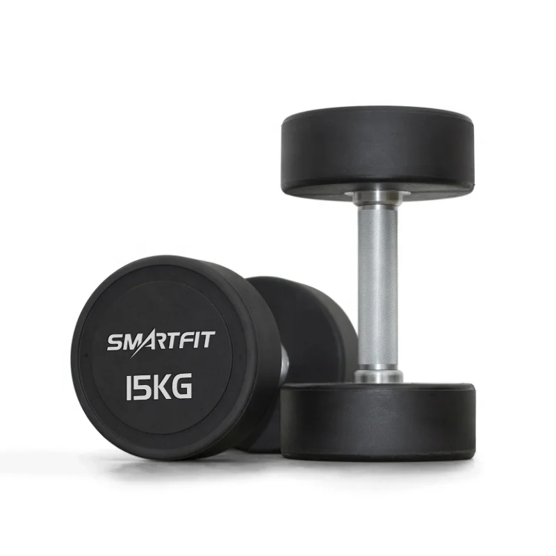 commercial high quality PU dumbbell urethane round head free weights wholesale kg lbs manufacturer Smartfit