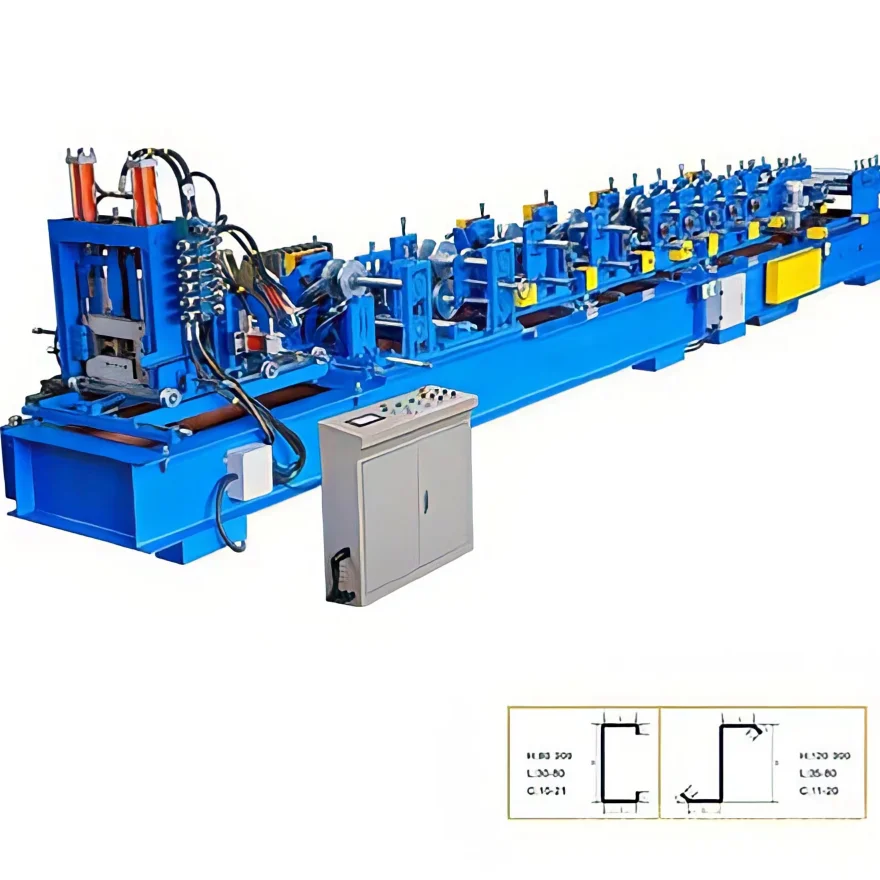 Hot Sale Metal Steel Strip CZ Purlin Interchangeable Roll Forming Machine metal CZ roof wall panel roll forming machine