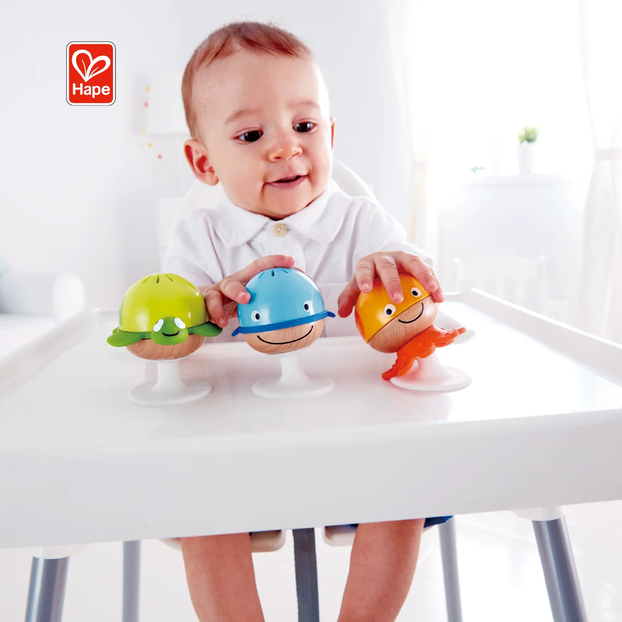 Hot Sale Hape Baby Rattle Set Toys  with Suction Cup Wooden Toys