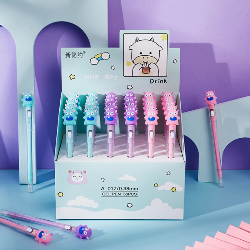 Новое поступление, светоизлучающая гелевая ручка, мультяшная фирменная ручка, лампочка, милые студенты, пишут 0,5 мм, черная ручка