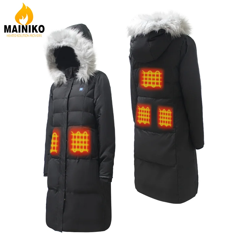 Ladies Work Waterproof Motorcycle Cycling Custom Puffer Camouflage 12V A Heated Long Cotton Jacket For Women