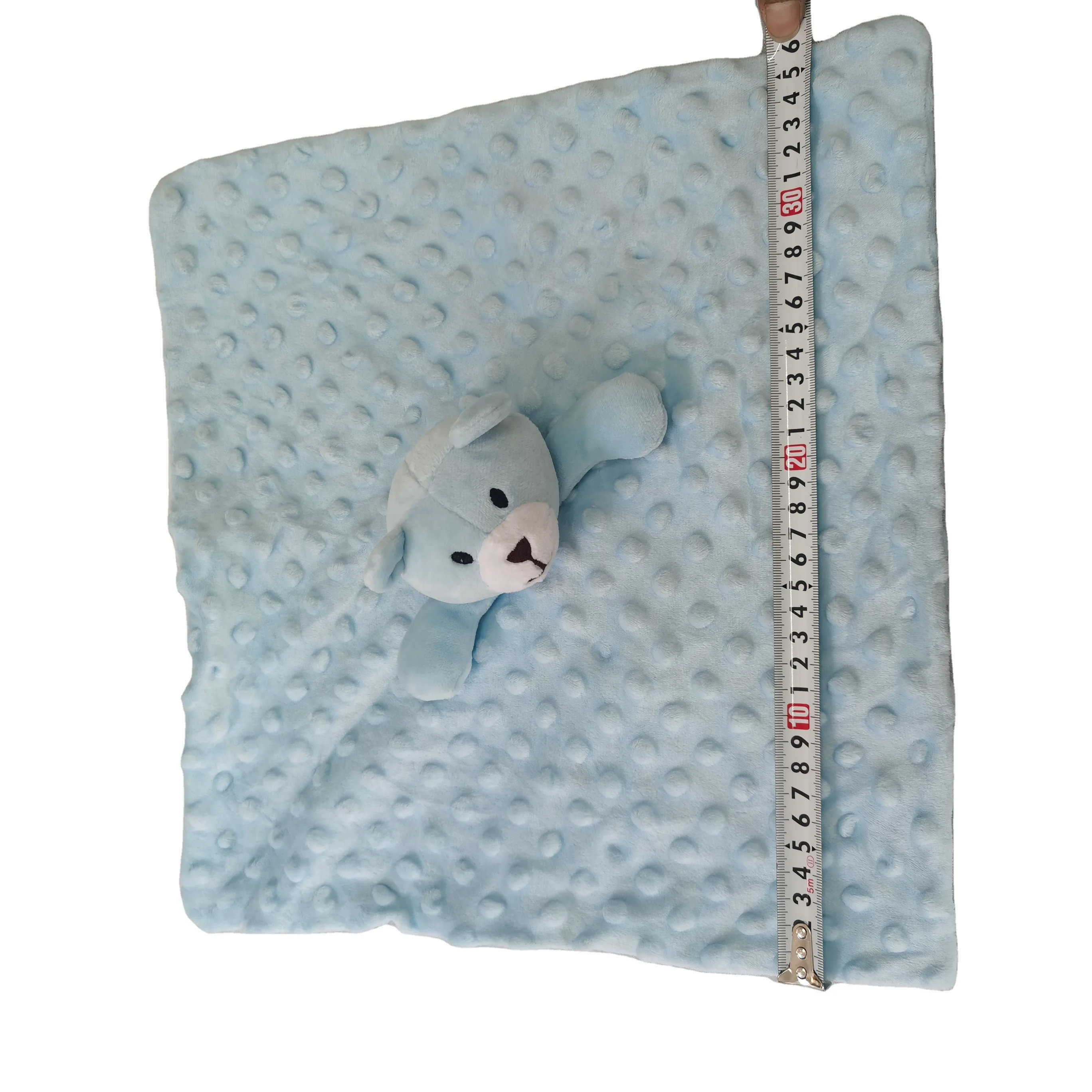 Customized Baby Security Blanket Soft Plush Stuffed Animal Head Towel Knitted Square Cartoon Pattern Hotel Use Cuddle Cloth