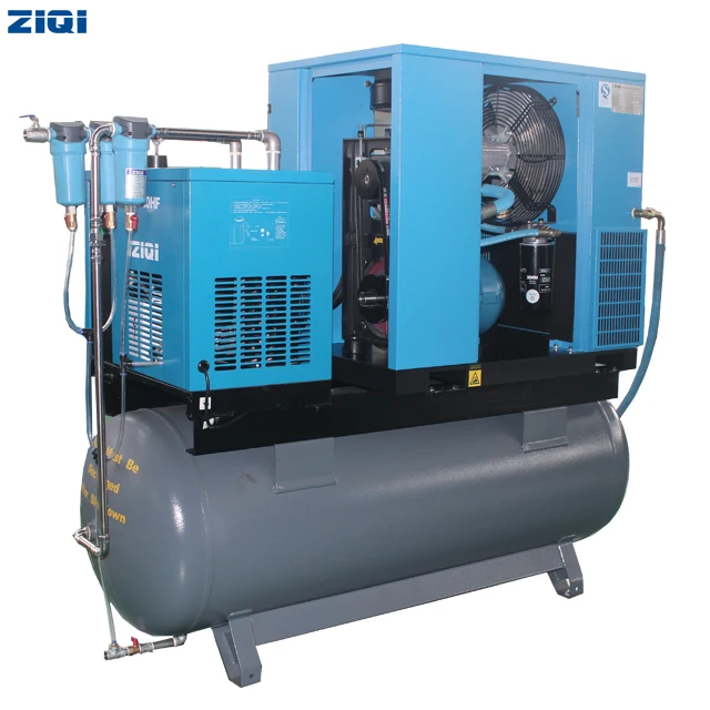 10Hp 7.5Kw 25 - 40 cfm Combined Screw Air Compressor with Air Dryer